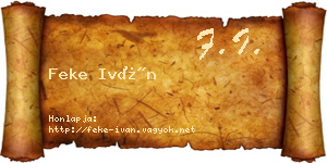 Feke Iván névjegykártya